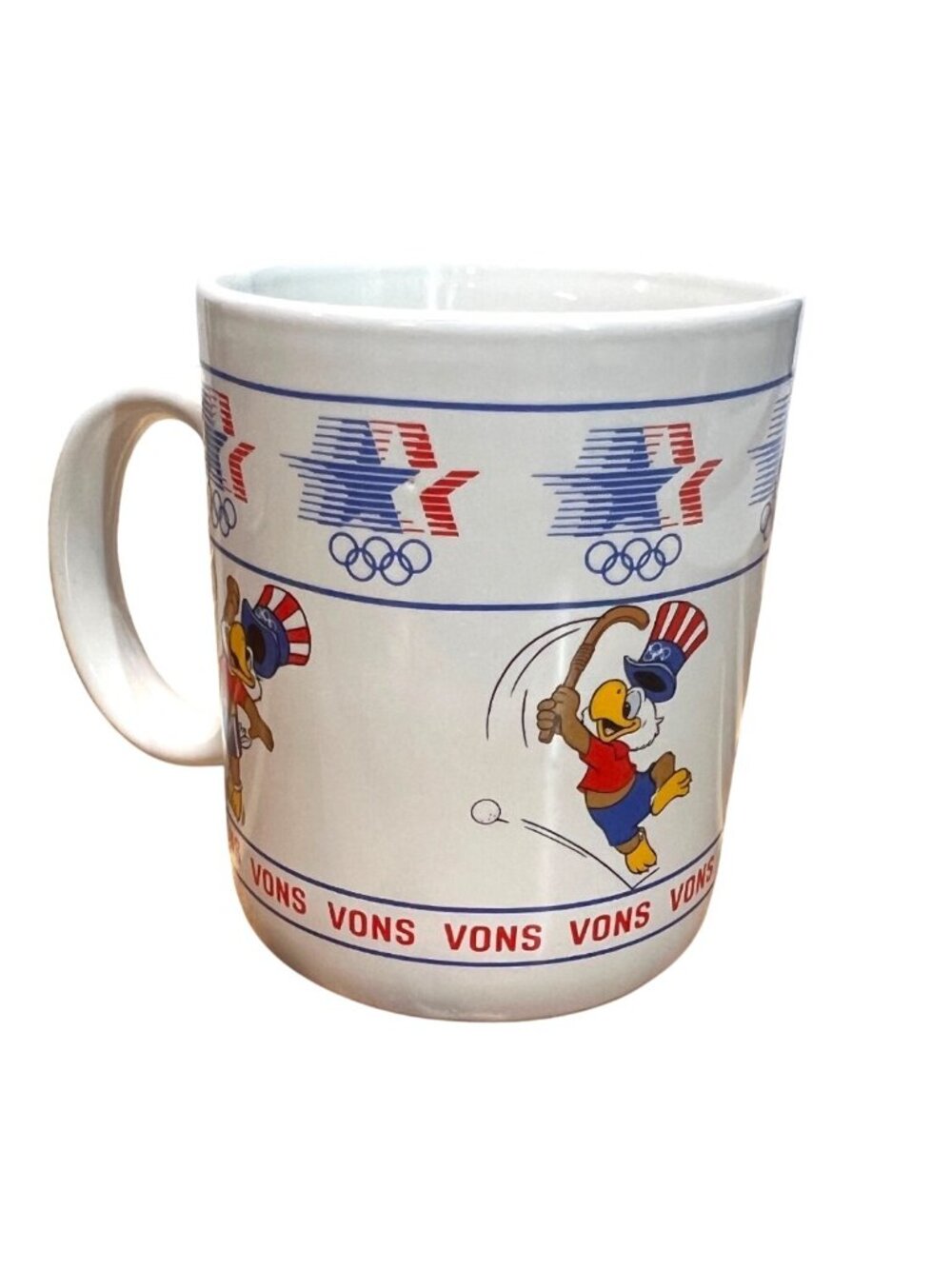 Vintage 1984 Los Angeles Olympic Games mug, Sam, Olympic Eagle